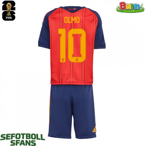 Spanien Dani Olmo #10 Hemmaställ Barn VM 2026 Kortärmad (+ Korta byxor)